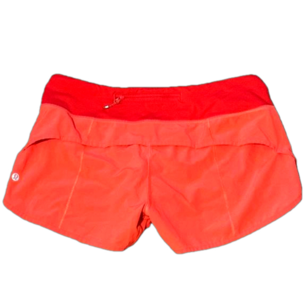 LULULEMON Speed Up Shorts size 6 Orange Red